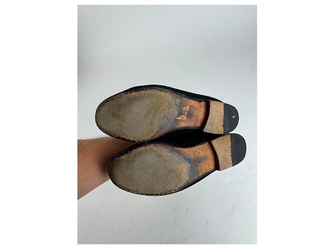 Mocassini Gucci Horsebit vintage in suede nero EU35,5 - vista 8