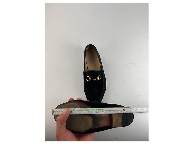 Mocassini Gucci Horsebit vintage in suede nero EU35,5 - vista 9