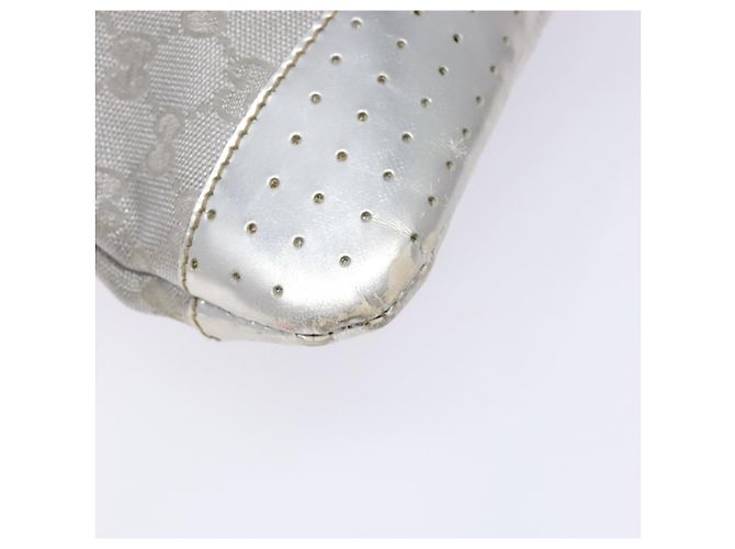 Borsa a Spalla Gucci GG Canvas Sherry Line Argento 145857 Auth 133310 - vista 13