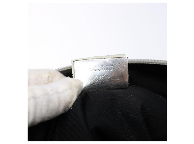 Borsa a Spalla Gucci GG Canvas Sherry Line Argento 145857 Auth 133310 - vista 21