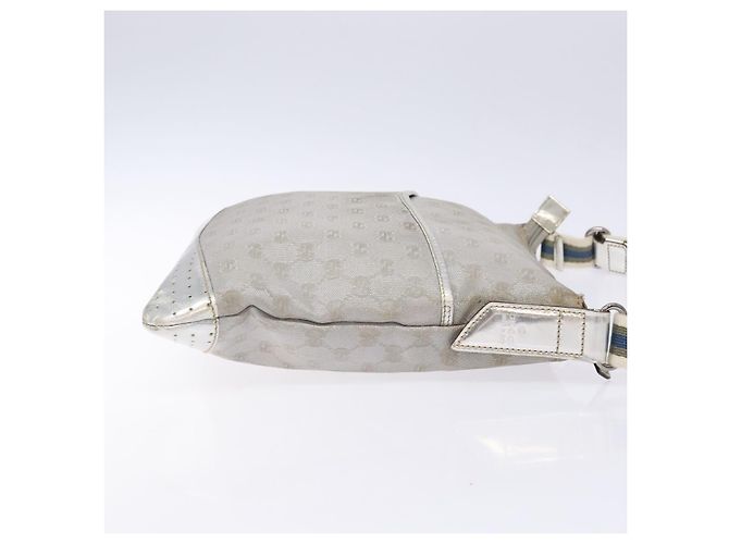 Borsa a Spalla Gucci GG Canvas Sherry Line Argento 145857 Auth 133310 - vista 4