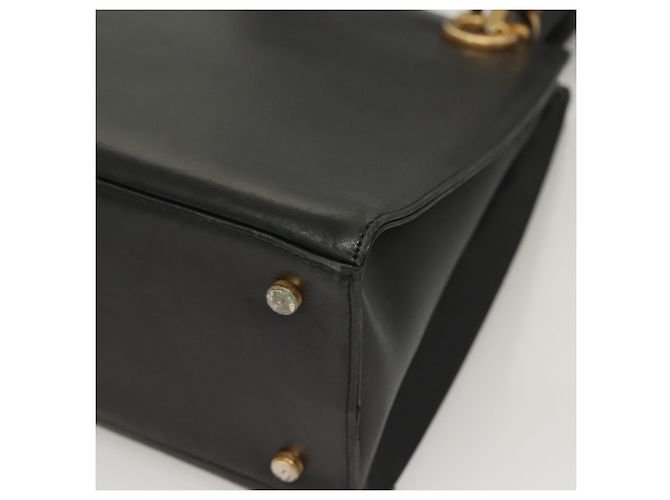 Gancini Schultertasche aus Leder Schwarz Gold Auth 134227 von Salvatore Ferragamo Golden - Ansicht 12