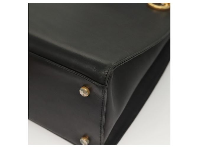 Gancini Schultertasche aus Leder Schwarz Gold Auth 134227 von Salvatore Ferragamo Golden - Ansicht 14