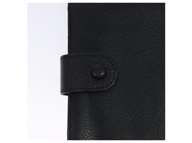 Billetera Bifold CHANEL de Piel Caviar Negra Oro CC Auth bs28503 Negro Dorado - vista 17