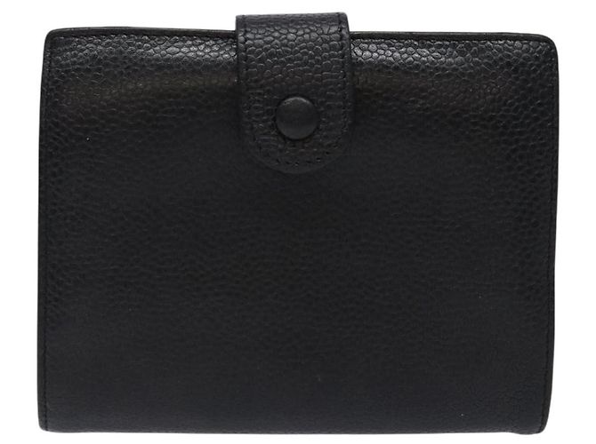 Billetera Bifold CHANEL de Piel Caviar Negra Oro CC Auth bs28503 Negro Dorado - vista 2