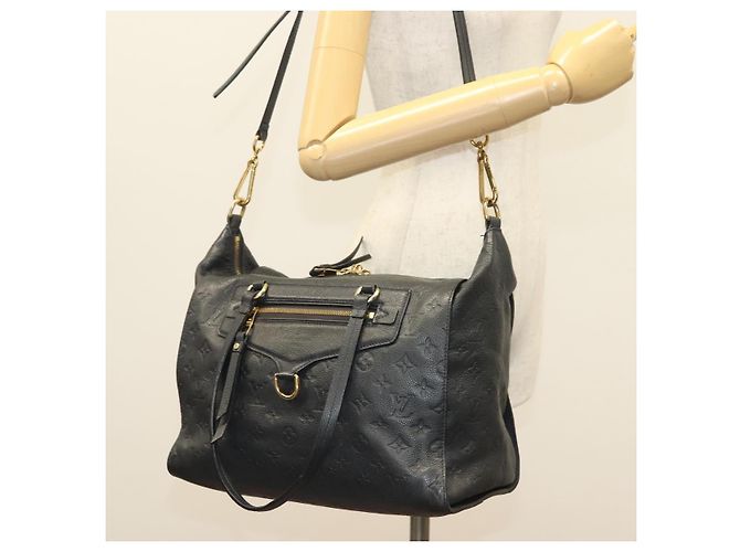 LOUIS VUITTON Borsa Tote Monogram Empreinte Lumineuse PM Nera M93410 Auth ki5855 Nero - vista 27