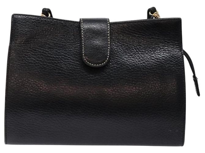 BALLY Bolsa de Ombro de Couro Preta Dourada Auth BA4279 Preto Dourado - vista 13