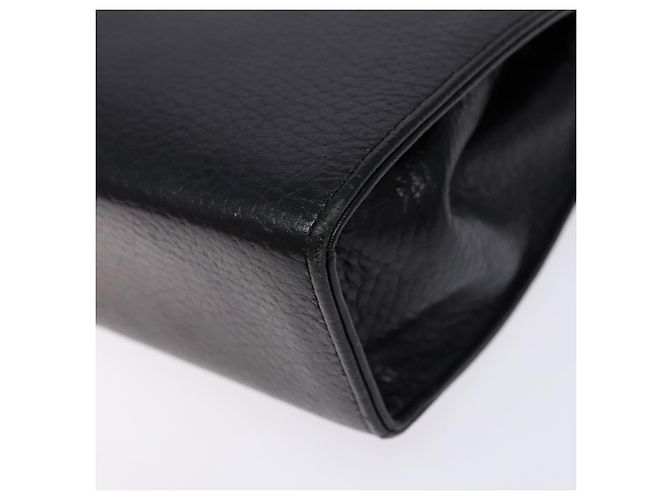 BALLY Bolsa de Ombro de Couro Preta Dourada Auth BA4279 Preto Dourado - vista 16