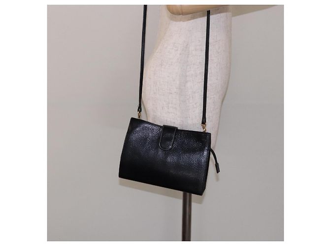 BALLY Bolsa de Ombro de Couro Preta Dourada Auth BA4279 Preto Dourado - vista 23