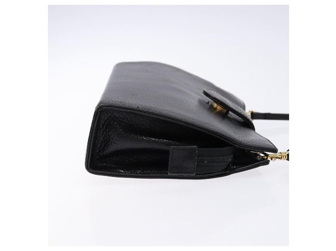 BALLY Bolsa de Ombro de Couro Preta Dourada Auth BA4279 Preto Dourado - vista 3