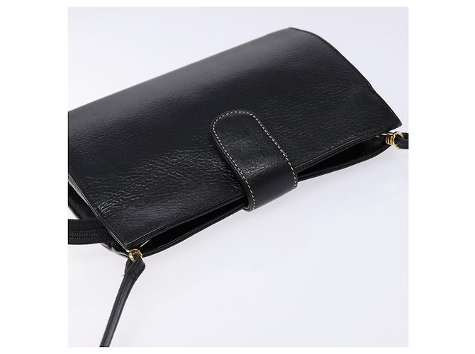 BALLY Bolsa de Ombro de Couro Preta Dourada Auth BA4279 Preto Dourado - vista 6