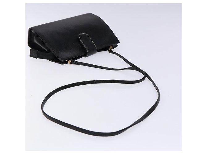 BALLY Bolsa de Ombro de Couro Preta Dourada Auth BA4279 Preto Dourado - vista 7