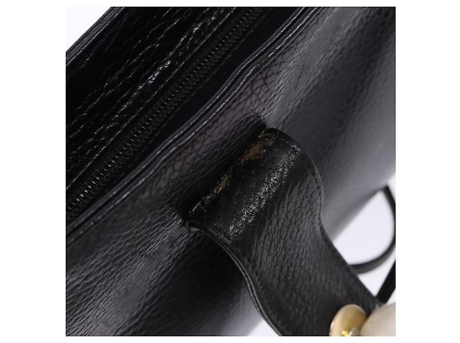 BALLY Bolsa de Ombro de Couro Preta Dourada Auth BA4279 Preto Dourado - vista 9