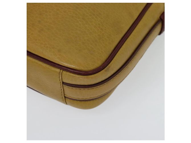Cartier Sac à bandoulière Must Line en cuir beige et or Auth BA4825 Doré - vue 11