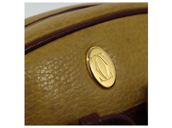 Cartier Sac à bandoulière Must Line en cuir beige et or Auth BA4825 Doré - vue 14