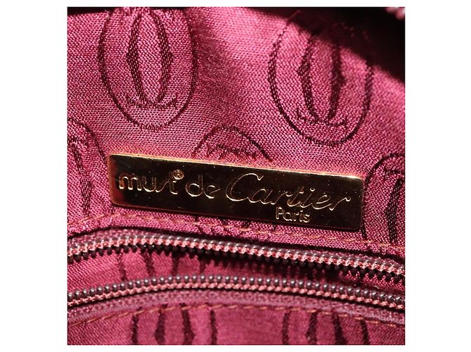 Cartier Sac à bandoulière Must Line en cuir beige et or Auth BA4825 Doré - vue 15