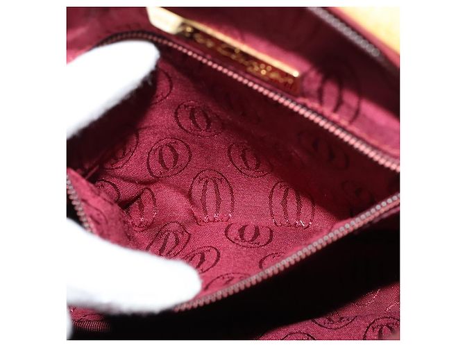 Cartier Sac à bandoulière Must Line en cuir beige et or Auth BA4825 Doré - vue 19