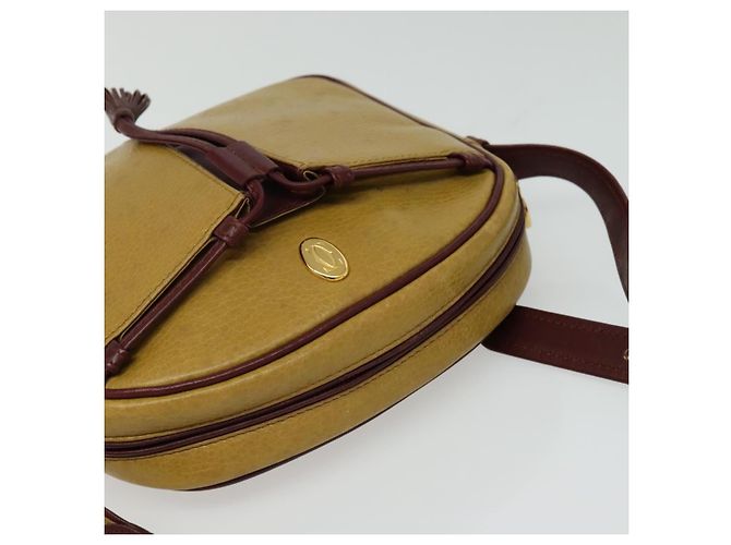 Cartier Sac à bandoulière Must Line en cuir beige et or Auth BA4825 Doré - vue 6