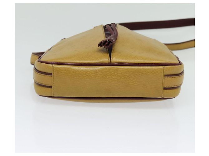 Cartier Sac à bandoulière Must Line en cuir beige et or Auth BA4825 Doré - vue 9