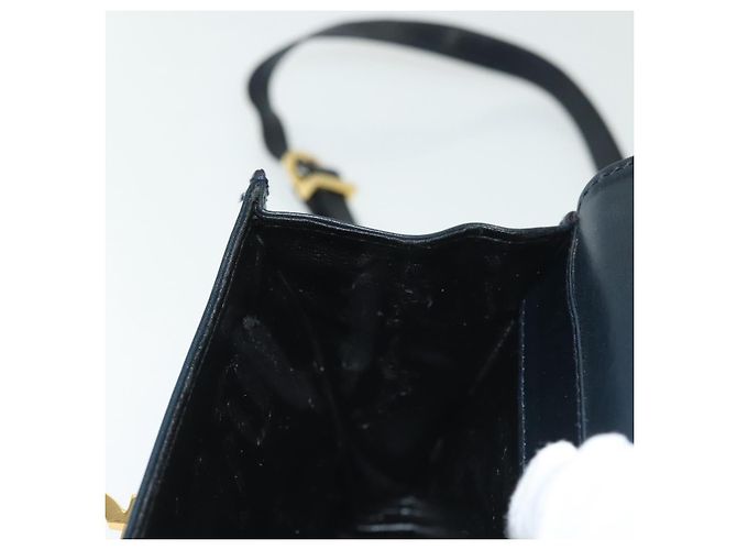 Borsa a Spalla Gancini in Pelle e Suede Salvatore Ferragamo Blu Navy Oro Auth 137474 D'oro - vista 21