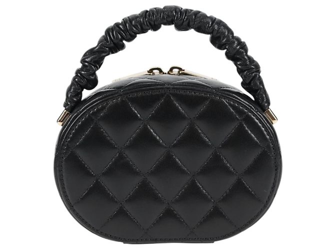 CHANEL Pochette Matelassé in Pelle di Agnello Nera Oro CC Auth 132970M Nero D'oro - vista 2