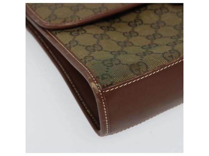 Borsa a Spalla GG Canvas Gucci Marrone Oro 004 49 0195 Auth 133417 D'oro - vista 10