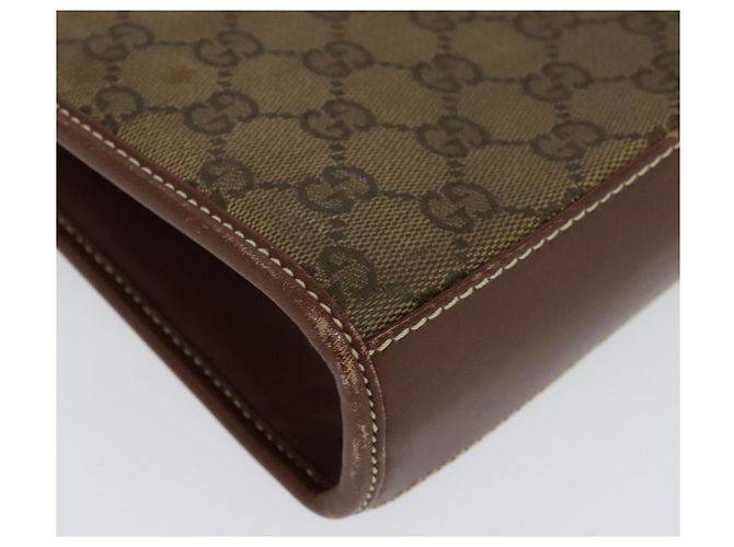 Borsa a Spalla GG Canvas Gucci Marrone Oro 004 49 0195 Auth 133417 D'oro - vista 12