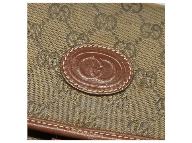 Borsa a Spalla GG Canvas Gucci Marrone Oro 004 49 0195 Auth 133417 D'oro - vista 14