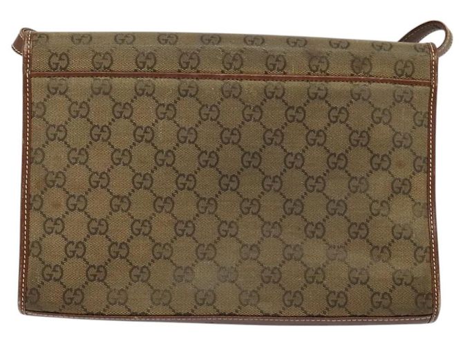 Borsa a Spalla GG Canvas Gucci Marrone Oro 004 49 0195 Auth 133417 D'oro - vista 3
