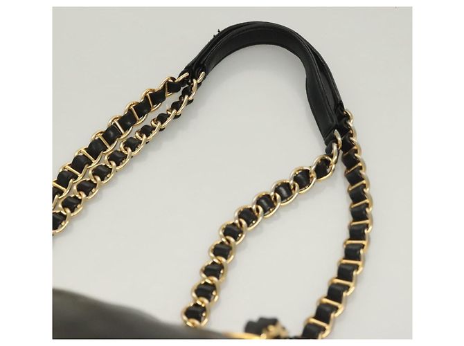 Borsa a spalla con catena Prada in pelle nera e oro Auth yk18939 Nero D'oro - vista 14