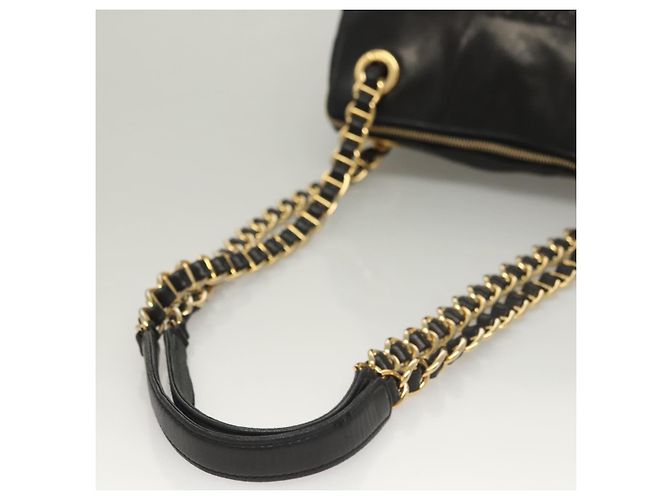 Borsa a spalla con catena Prada in pelle nera e oro Auth yk18939 Nero D'oro - vista 7