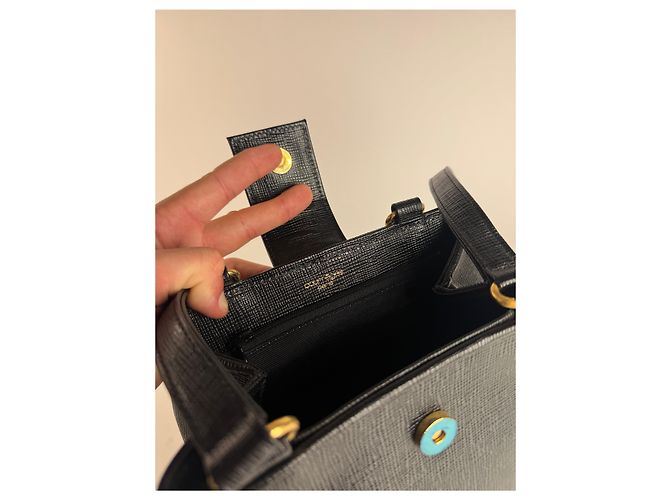 Vintage Courreges Paris Ledertasche schwarz - Ansicht 4