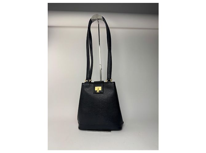 Vintage Courreges Paris Ledertasche schwarz - Ansicht 5