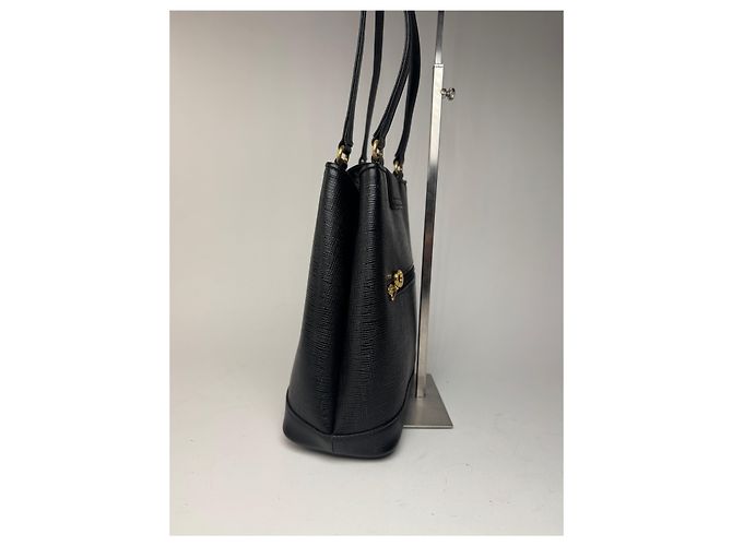 Vintage Courreges Paris Ledertasche schwarz - Ansicht 9