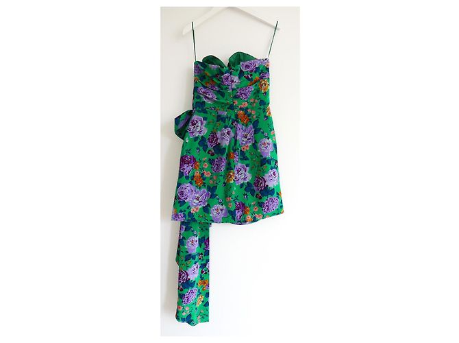Vestido Mini de Seda com Estampa Floral Alessandra Rich - vista 4