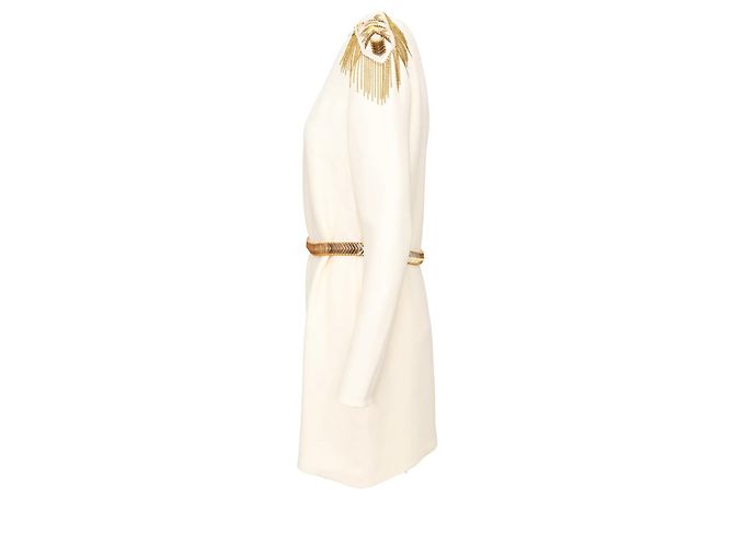 Abito Mini Decorato Versace Bianco sporco - vista 4