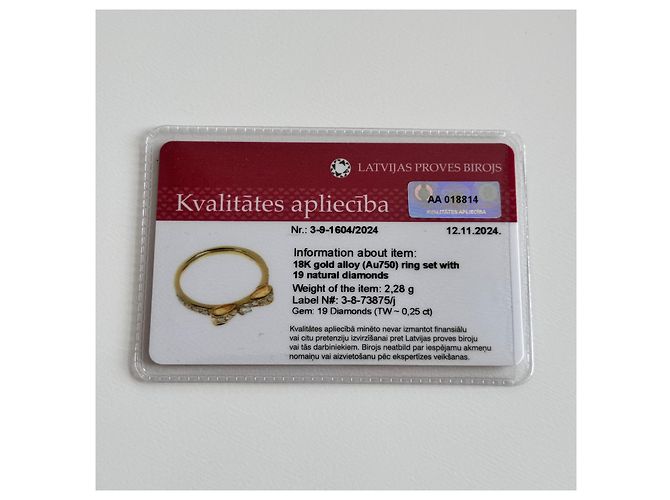 Autre Marque AVALONE Bow Diamantring K18 (YG) 2,2g 0,25 ct - Ansicht 10