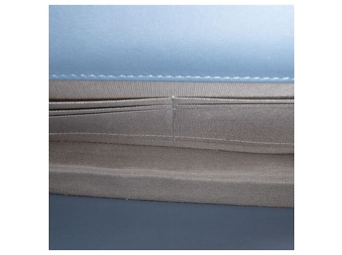Wallet On Chain Carteira Chanel Blue CC Caviar com corrente - vista 4