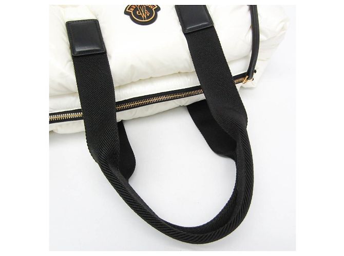 Borsa in nylon da donna Moncler CARADOC Nero Bianco - vista 7