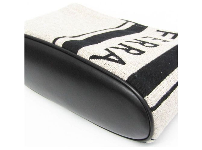 Salvatore Ferragamo Logo EE-24 1638 Pouch Black Beige - view 5