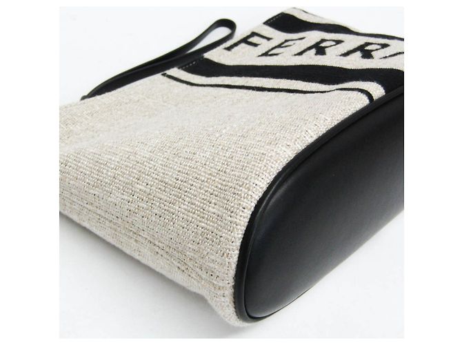 Salvatore Ferragamo Logo EE-24 1638 Pouch Black Beige - view 6
