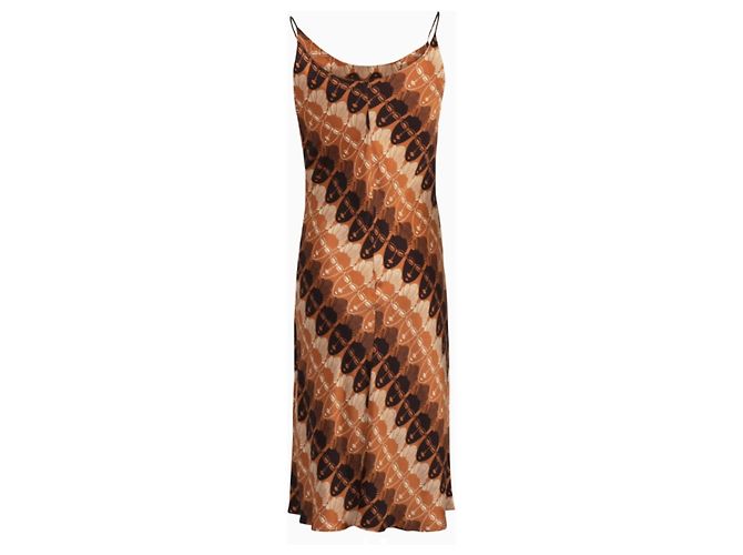 Thierry Mugler Mugler Abendkleid, Modell Mask Printed Braun Orange - Ansicht 2