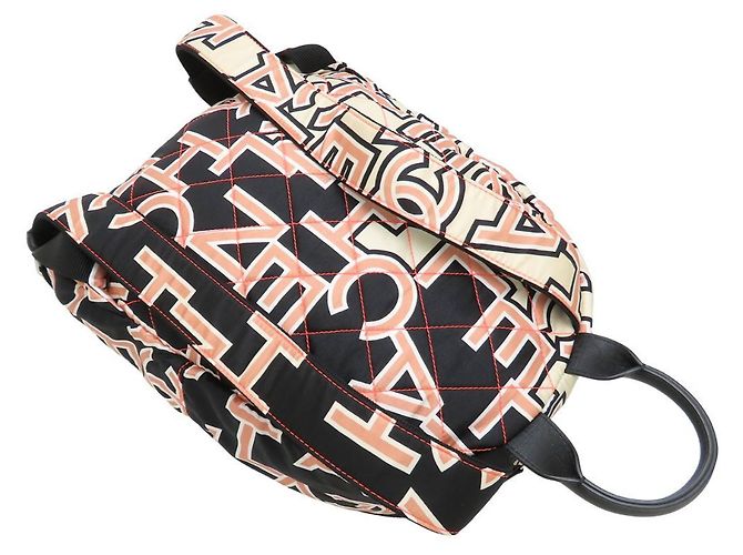 Zaino Neon Matelassé CHANEL Nero Rosa Crudo - vista 3