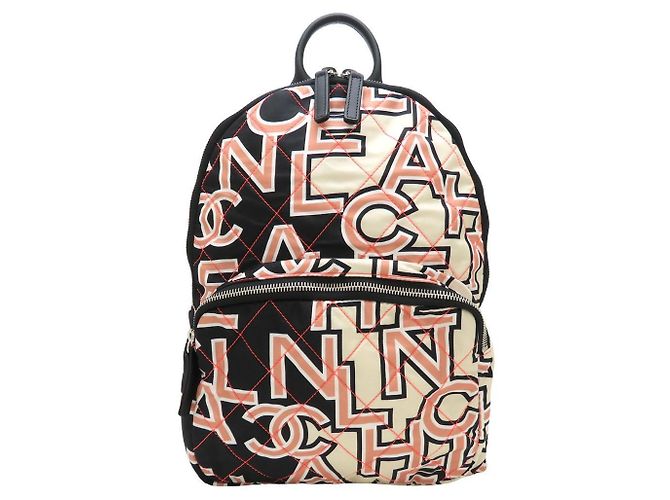 Zaino Neon Matelassé CHANEL Nero Rosa Crudo - vista 9