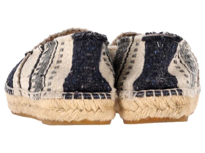 Espadrillas Chanel a punta a righe CC in tela multicolore Marrone Rosso - vista 5