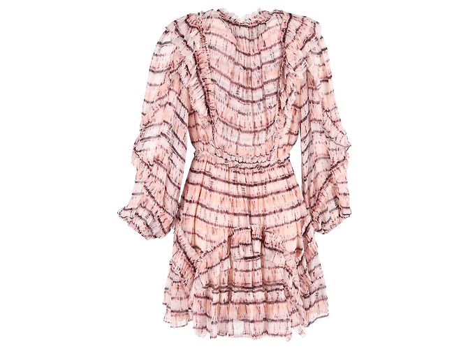 Vestido A-Line estampado Ulla Johnson en seda rosa - vista 3