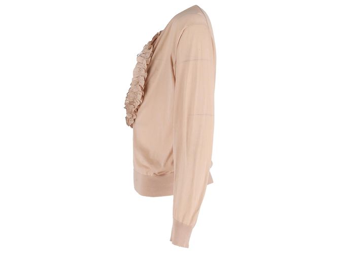 Suéter con volantes Chloé en seda rosa pastel - vista 2
