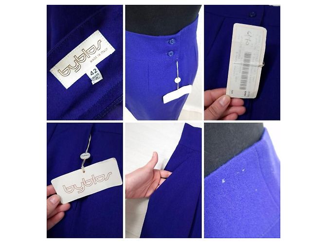 Lila Vintage-Wollpullover aus den 80ern von Byblos Dunkelviolett - Ansicht 6