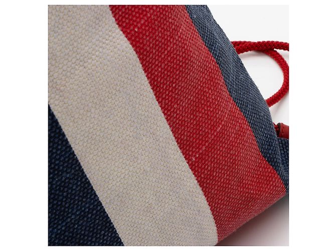 Gucci Canvas Sylvie Stripe Logo Drawstring Backpack - view 10