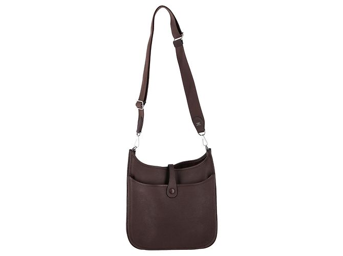 Evelyne Borsa a tracolla Hermès Evelyn III PM in pelle Clemence marrone Rosso Bordò - vista 2